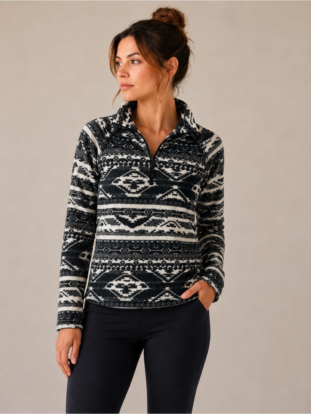 Eddie Bauer Printed Fleece Quarter Zip Pullover
Women’s Small